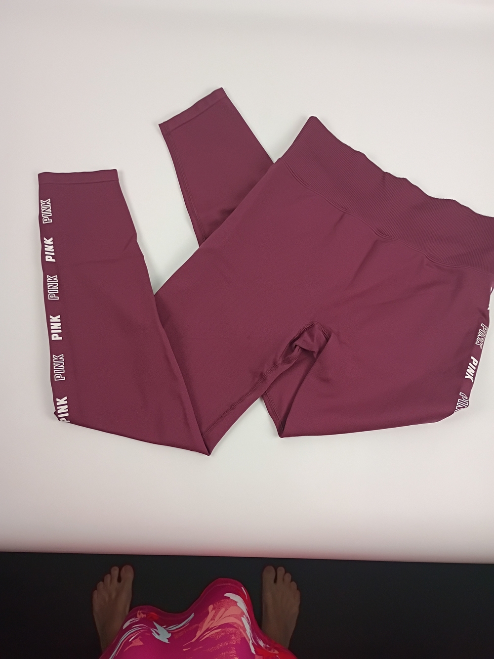 PINK Victoria's Secret Maroon High-Waist Leggings